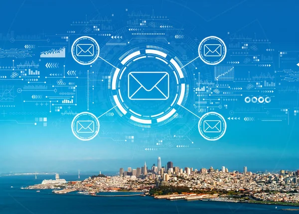 Koncepcja e-mail z San Francisco — Zdjęcie stockowe