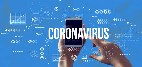 Tema Coronavirus con smartphone —  Fotos de Stock