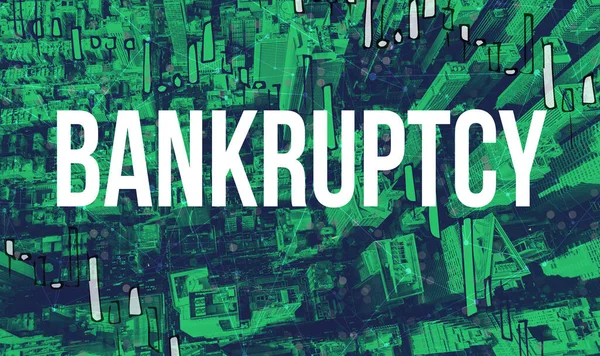 Тема банкрутства з видом на небо в Манхеттені, Нью - Йорк. — стокове фото