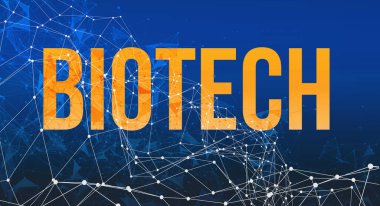 Soyut ağ çizgileri ile biyoteknoloji teması