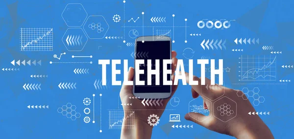 Telehealth téma okostelefonnal — Stock Fotó