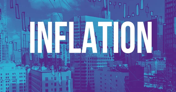 Inflationsthema mit Skycapers in der Innenstadt von LA — Stockfoto