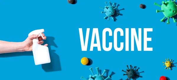 Vaccinera tema med rengöringsspray — Stockfoto