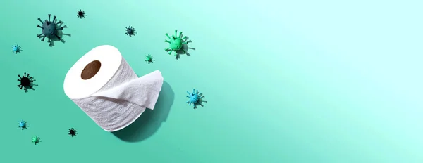 Туалетная бумага с концепцией коронавируса Ковид-19 — стоковое фото