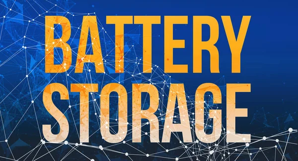 Battery Storage theme with abstract network lines