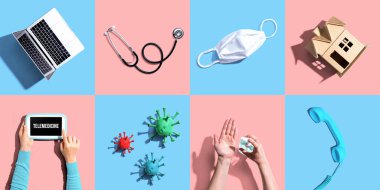 TeleHealth temalı karoları olan düz konum