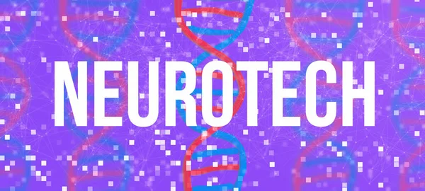 DNA ve soyut çizgilerle nöroteknoloji teması — Stok fotoğraf