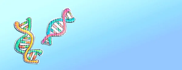 Tema sekuensing DNA dengan gambar kerajinan kardus — Stok Foto