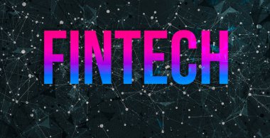 Soyut ağ şablonlarına sahip Fintech TemasıName