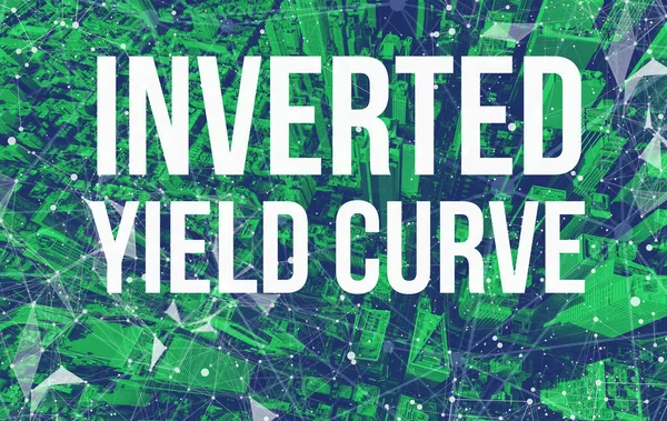 Thème Inverted Yield Curve avec des modèles de réseau abstraits et des gratte-ciel Manhattan — Photo