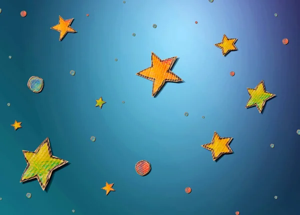 Sterne und Planeten aus Pappe Bastelzeichnungen — Stockfoto