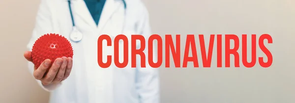 Tema Coronavirus dengan dokter medis — Stok Foto