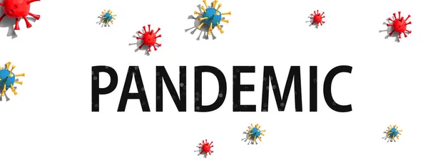 Pandemische thema met virus ambachtelijke objecten — Stockfoto