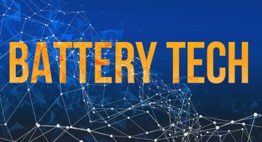 Soyut ağ çizgileri ile pil teknolojisi teması