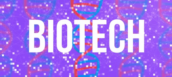 Temat biotechnologii z DNA i abstrakcyjnymi liniami — Zdjęcie stockowe