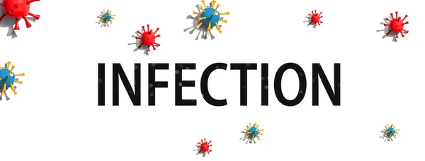 Infectie thema met virus ambachtelijke objecten — Stockfoto