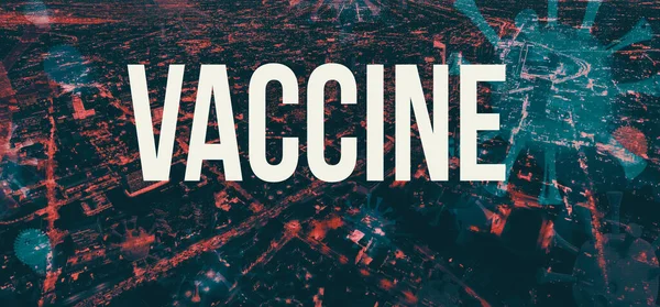 Тема Vaccine з центром Лос-Анджелеса вночі — стокове фото