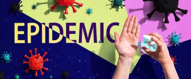 Ellerini yıkayan kişinin salgın teması