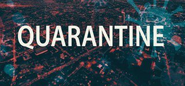 Geceleri Los Angeles şehir merkeziyle karantina teması