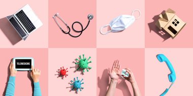 TeleHealth temalı karoları olan düz konum