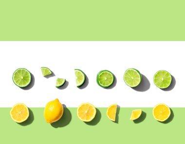 Taze limon ve limon manzarası