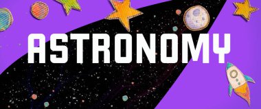 Astronomi teması boşluk arkaplanı ile