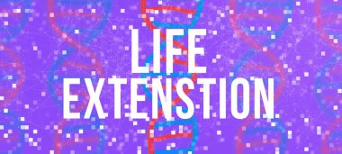 DNA ve soyut çizgilerle yaşam uzantısı teması