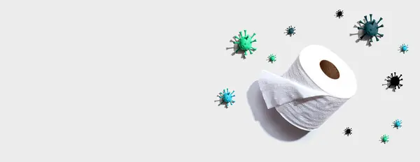 Toilet paper with Coronavirus Covid-19 concept — стокове фото