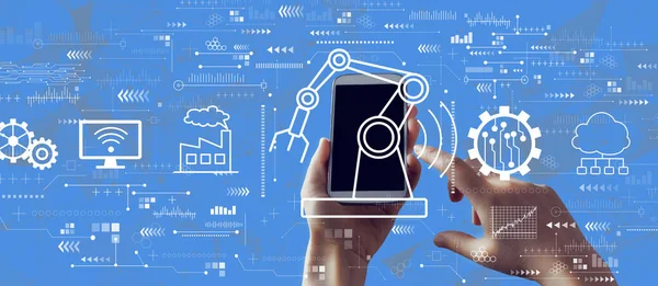 Smart industry concept with smartphone — Stock Photo, Image