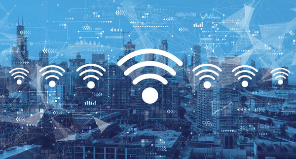 WiFi тема с центром Чикаго