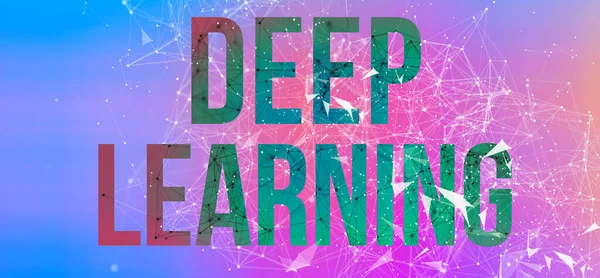 Deep Learning Thema mit abstrakten Netzwerklinien — Stockfoto