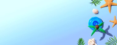 Palmiye ağaçlı yaz konsepti