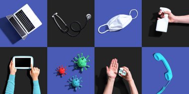 TeleHealth temalı karoları olan düz konum