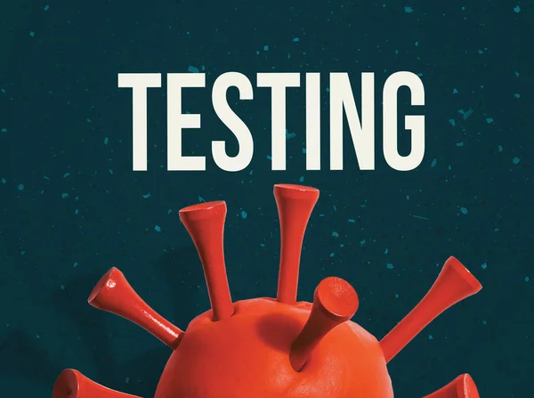Testing theme with a red virus — Stock Photo, Image