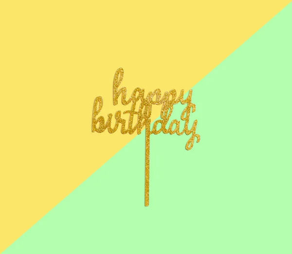 Happy birthday letter stick overhead view — Stock fotografie