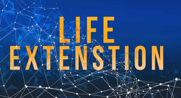 Life extension theme with abstract network lines — Stock Photo, Image