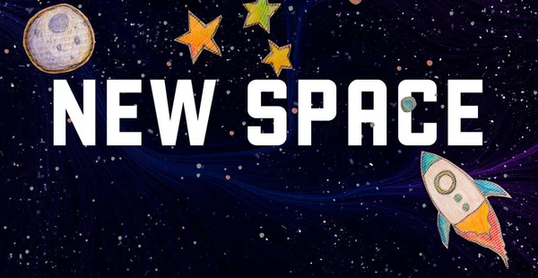 Nuevo tema Espacio con un fondo de espacio — Foto de Stock