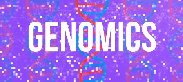 Motyw genomiki z DNA i abstrakcyjne linie — Zdjęcie stockowe