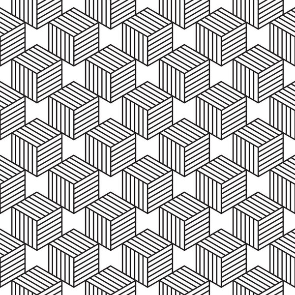 Бесшовный рисунок с изометрическими кубиками в стиле линии
