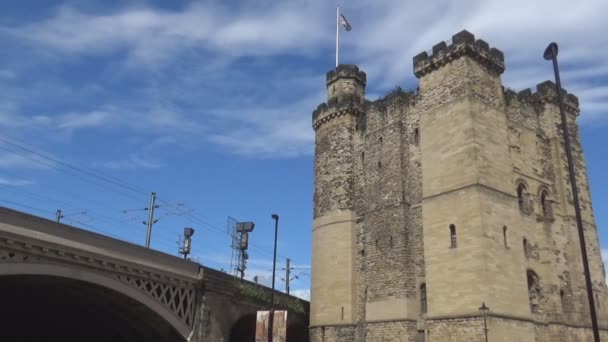 Château médiéval et pont — Video