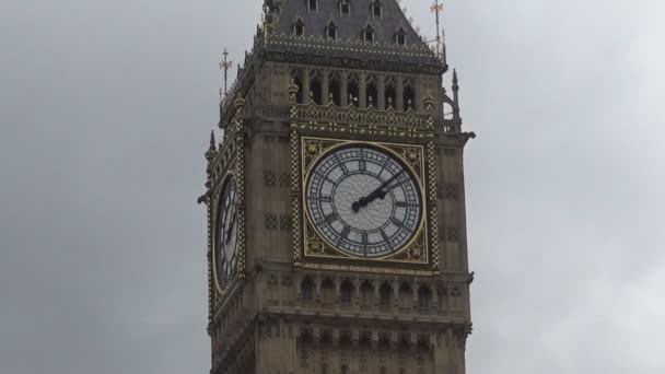 Primer Plano Del Big Ben Símbolo Londres Londres Reino Unido — Vídeo de stock