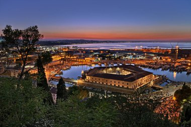 Ancona, Marche, Italy: the harbor and the ancient lazzaretto Mole Vanvitelliana clipart