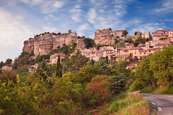 Saignon Vaucluse Provenza Francia Paesaggio Dell Antico Borgo Con Alte — Foto Stock