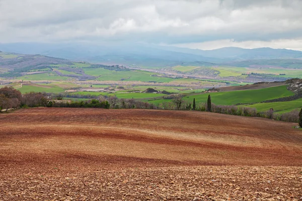 Pienza Siena Tuscany Italy Landscape Val Orcia Rural Fields Meadows — 图库照片