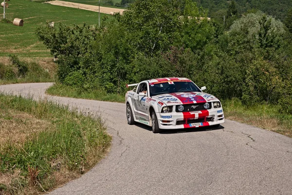 Racing Car Ford Mustang Traveling Hills Rally Colline Romagna July — Stock Photo, Image