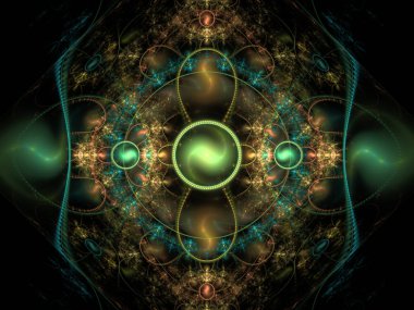 Dijital renkli fraktal desen.