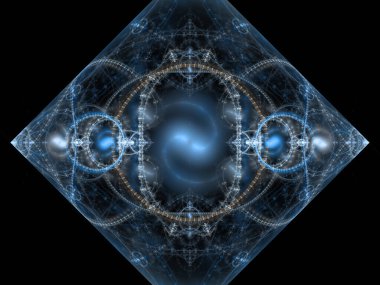 Dijital renkli fraktal desen.