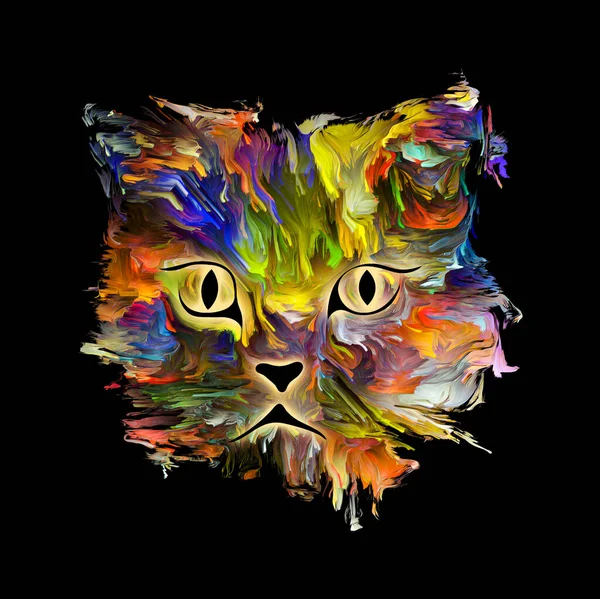 Pittura gatto — Foto Stock