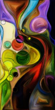 Çağdaş sanatın çember ve kıvrımlarından oluşan soyut arkaplan