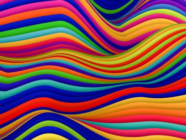 Yazdırma ve tasarım için çok renkli dalgaların soyut arkaplanı.